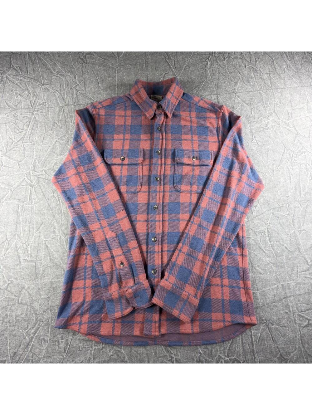 Faherty Shirt Men's S Blue Red Plaid Flannel 100% Cotton